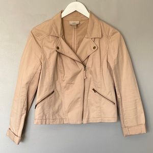 Blush colored motor jacket